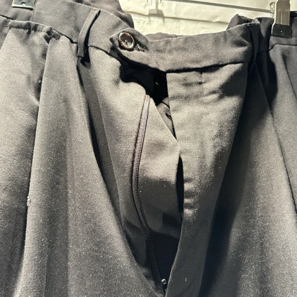 Mens Unbranded Black Dress Pants No Tags Or Size 5-Pockets Zip Belt Loops